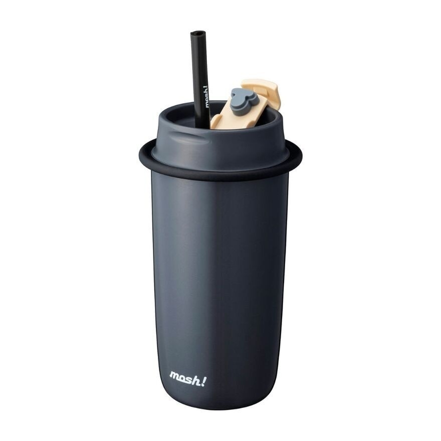 Latte Series Tumbler With Straw Black 480ml