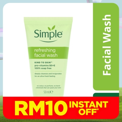 SIMPLE Kind to Skin Refreshing Facial Wash Gel 50ml