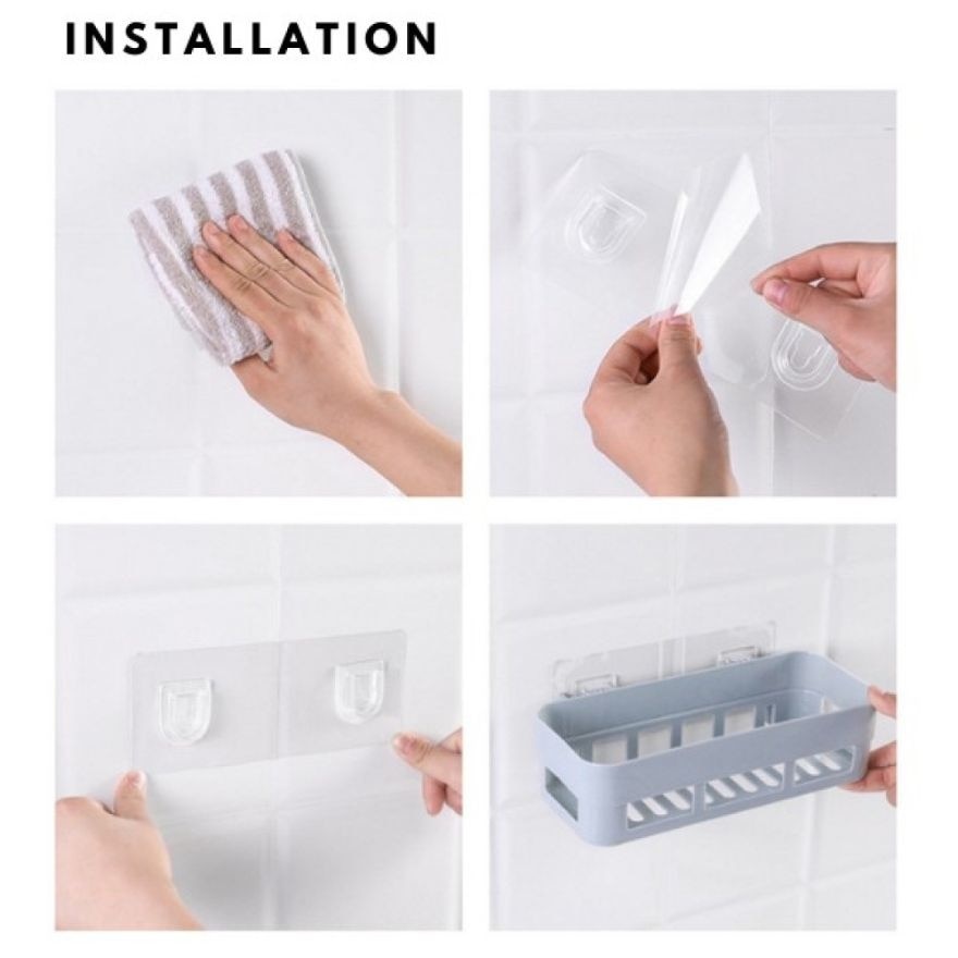 Adhesive Bathroom Rack Triangle Blue