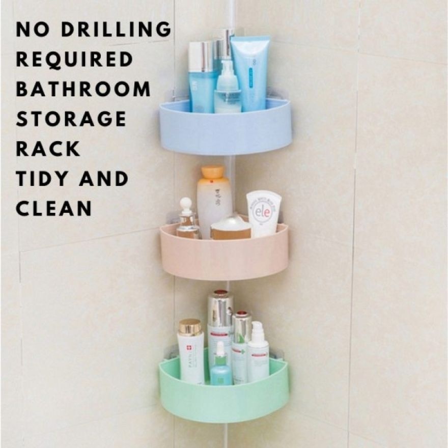 Adhesive Bathroom Rack Triangle Blue
