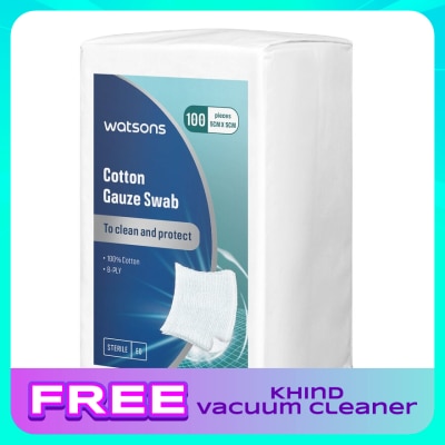 WATSONS 100% Cotton Gauze Swab (5cm x 5cm) 100s