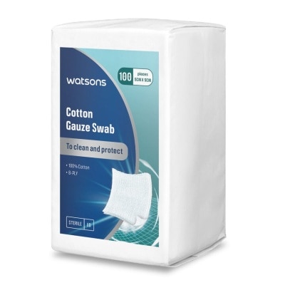 WATSONS 100% Cotton Gauze Swab (5cm x 5cm) 100s