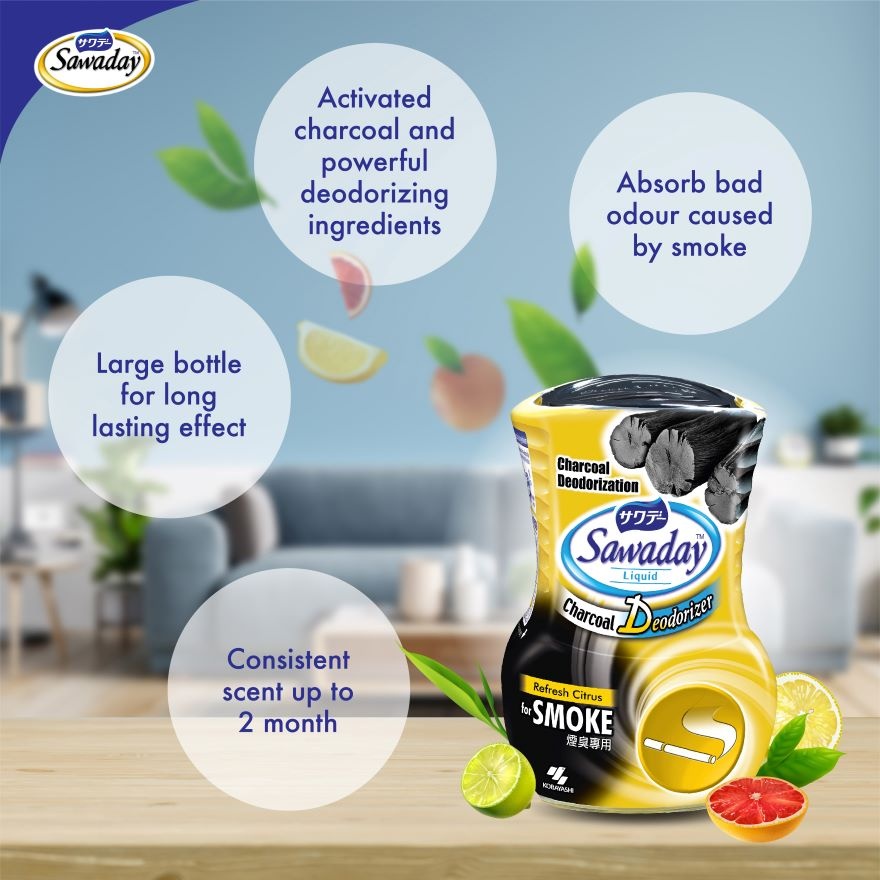 Liquid Charcoal Deodorizer - Refresh Citrus for Smoke