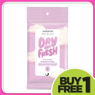 WATSONS Dry & Fresh Deodorant Wips Floral Scented 10s