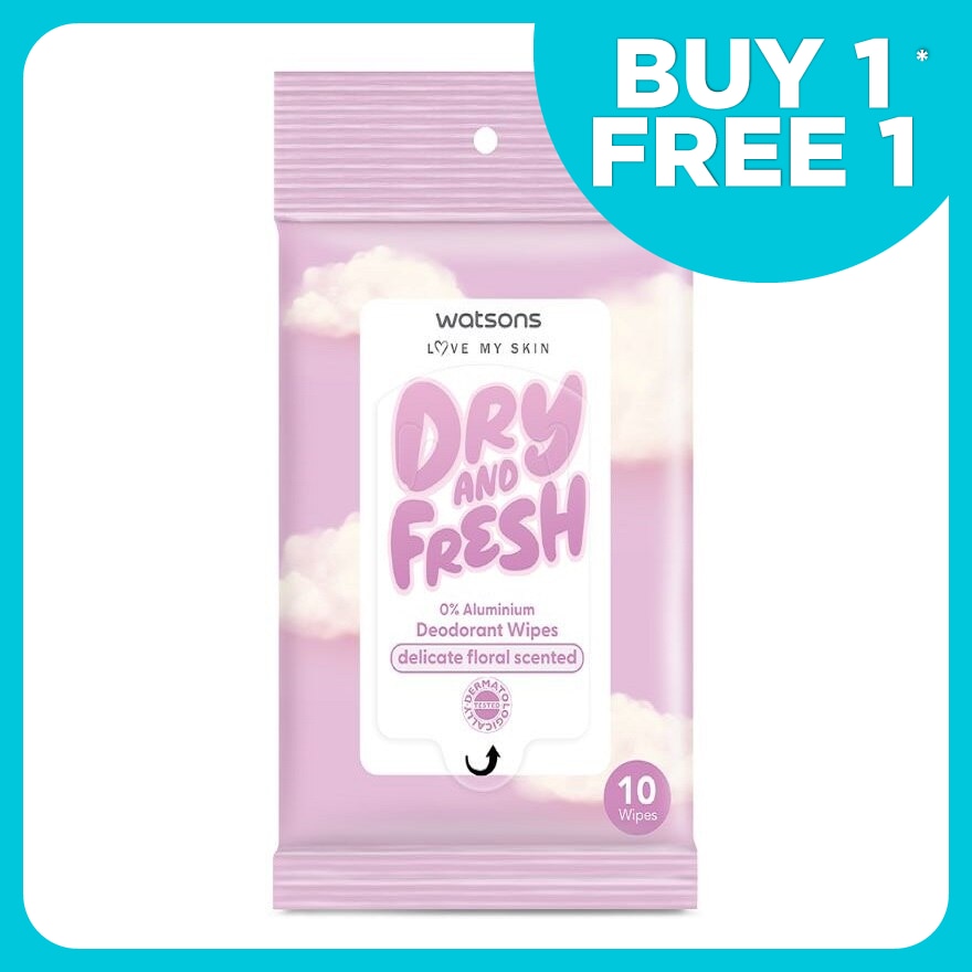 Dry & Fresh Deodorant Wips Floral Scented 10s