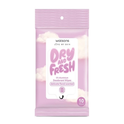 WATSONS Dry & Fresh Deodorant Wips Floral Scented 10s image