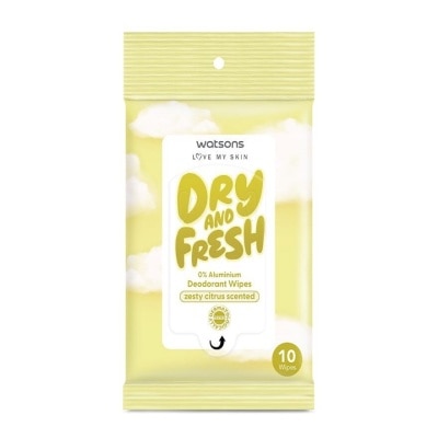 WATSONS Dry & Fresh Deodorant Wips Citrus Scented 10s