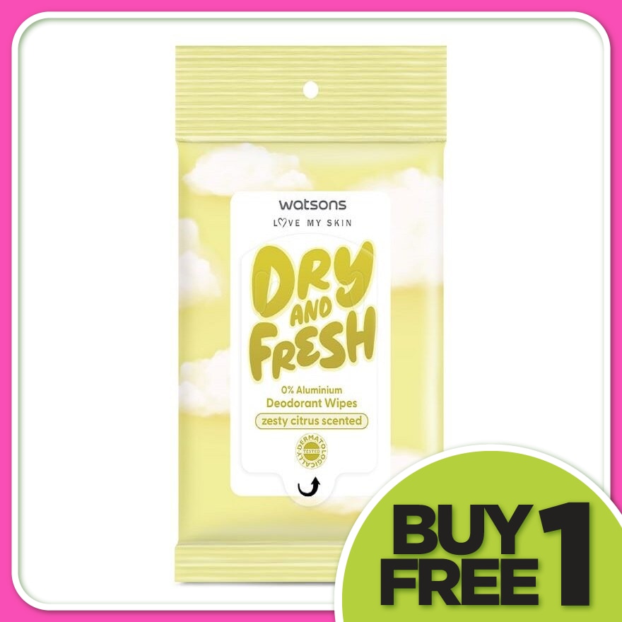 Dry & Fresh Deodorant Wips Citrus Scented 10s