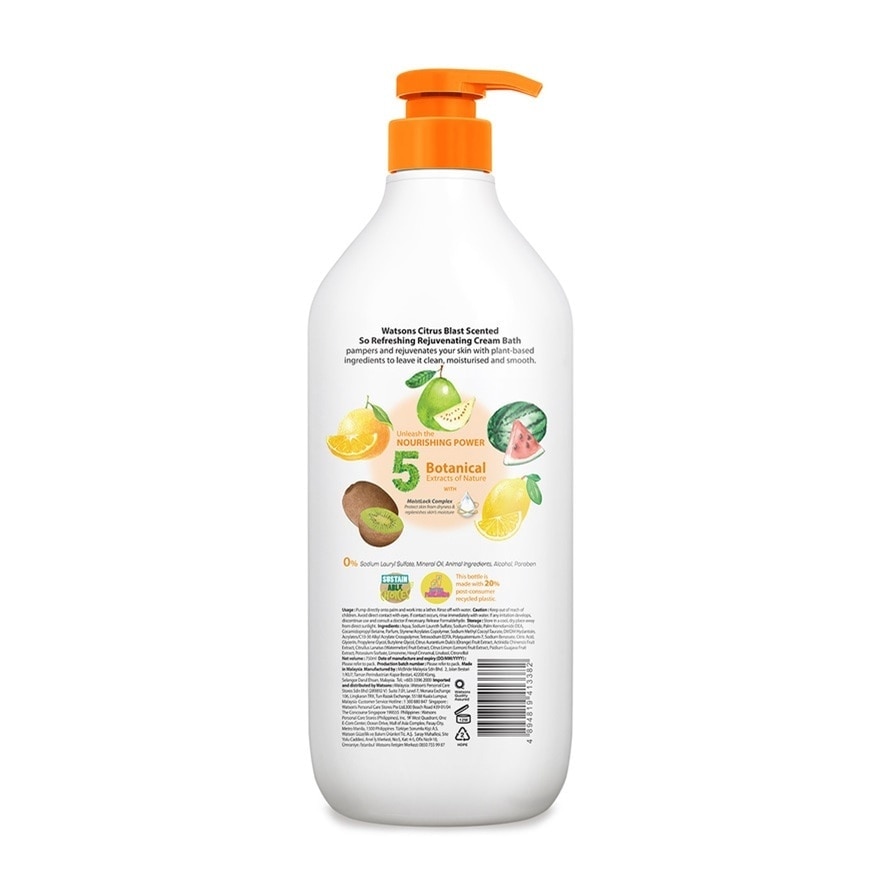 Citrus Blast Scented So Refreshing Rejuvenating Cream Bath 750ml