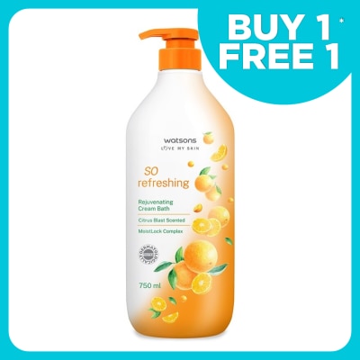 WATSONS Citrus Blast Scented So Refreshing Rejuvenating Cream Bath 750ml