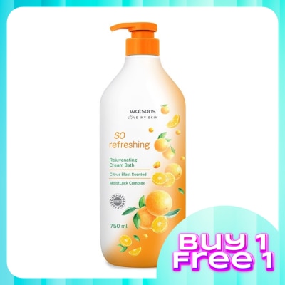 WATSONS Citrus Blast Scented So Refreshing Rejuvenating Cream Bath 750ml