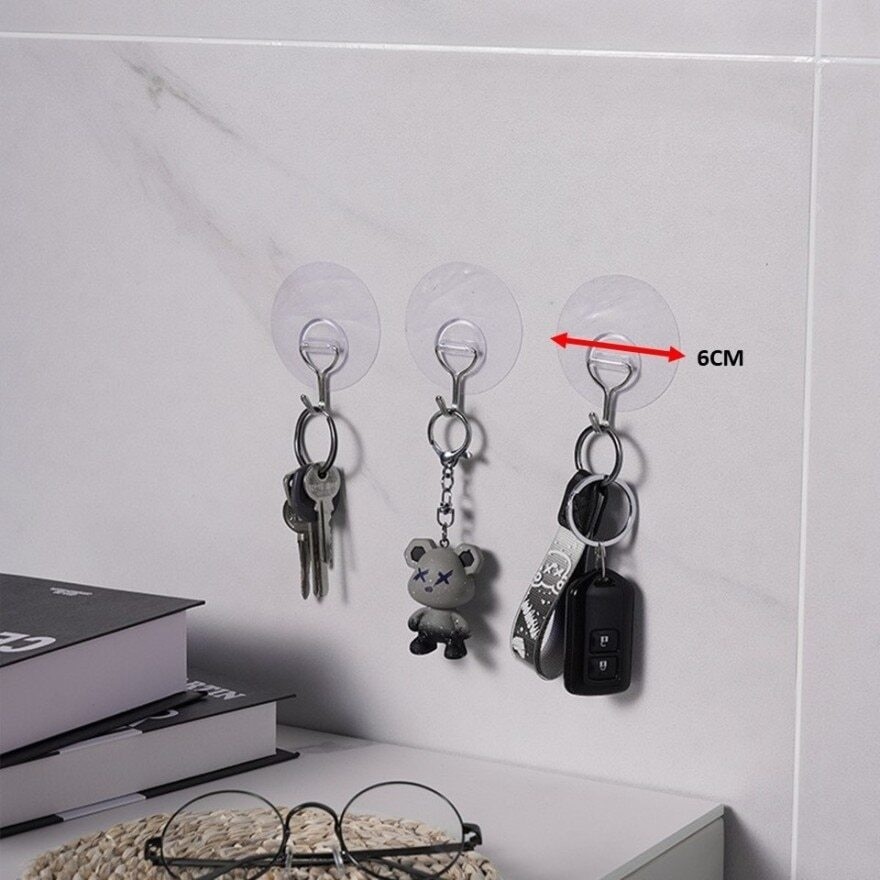 Clear Strong Wall Hooks 3pcs