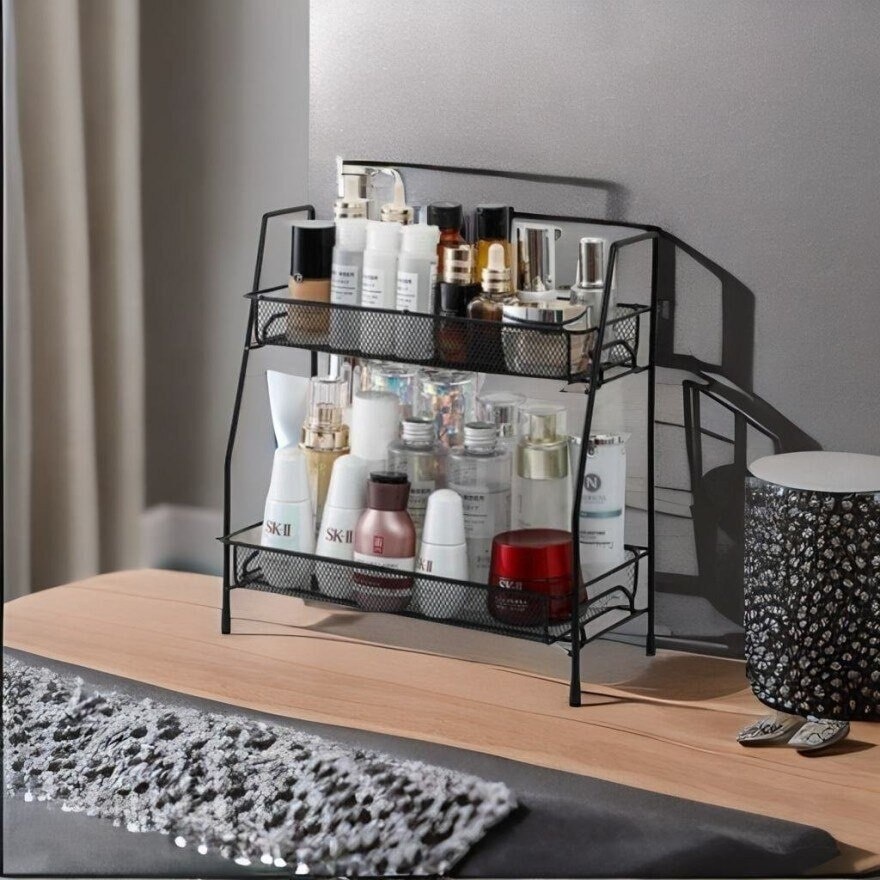 2 Tiers Makeup Grocery Organizer 1pc