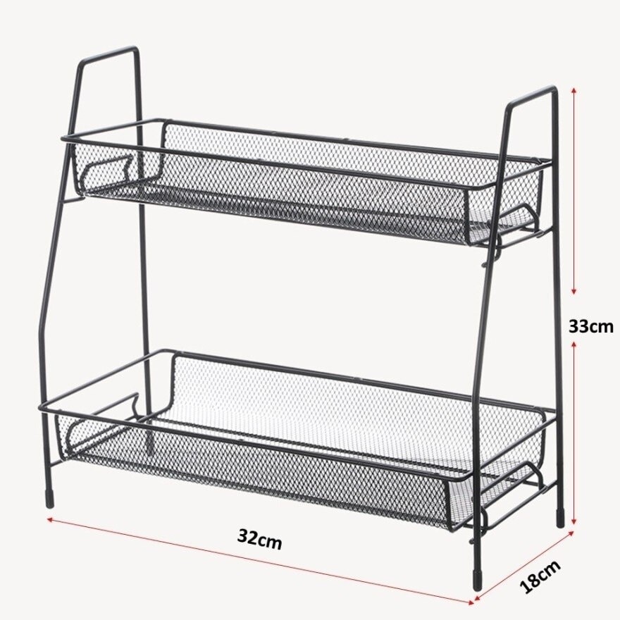 2 Tiers Makeup Grocery Organizer 1pc