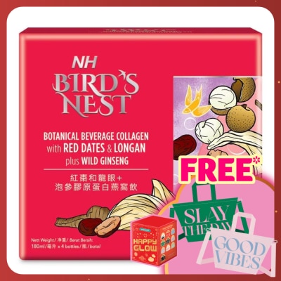 NH Bird Nest Botanical Beverage Collagen With Red Dates & Longan Plus Wild Ginseng (180ml X 4s)