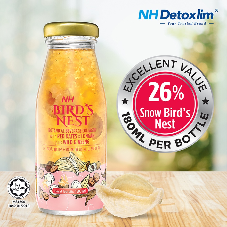 Bird Nest Botanical Beverage Collagen With Red Dates & Longan Plus Wild Ginseng (180ml X 4s)