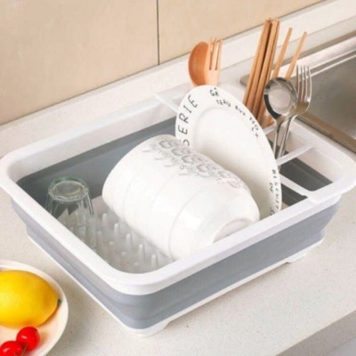 IGOZO Sink Dish Drainer Plastic Foldable Expandable 36CM