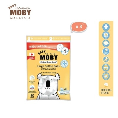 BABY MOBY Large Cotton Balls x 3 Packs