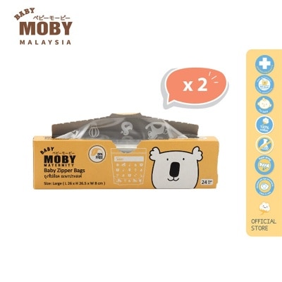 BABY MOBY Large Zipper Bags (2 Packs)