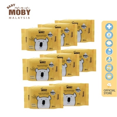 BABY MOBY 99.9% Pure Water Wipes 20 Sheets (BUY 6 FREE 2 )