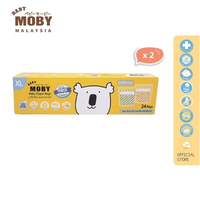 BABY MOBY Zipper Bags (Extra Large)  2 Packs