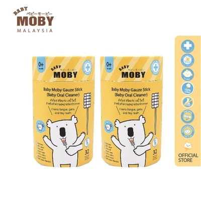 BABY MOBY Gauze Stick (Baby Oral Cleaner) x 2 Bottles