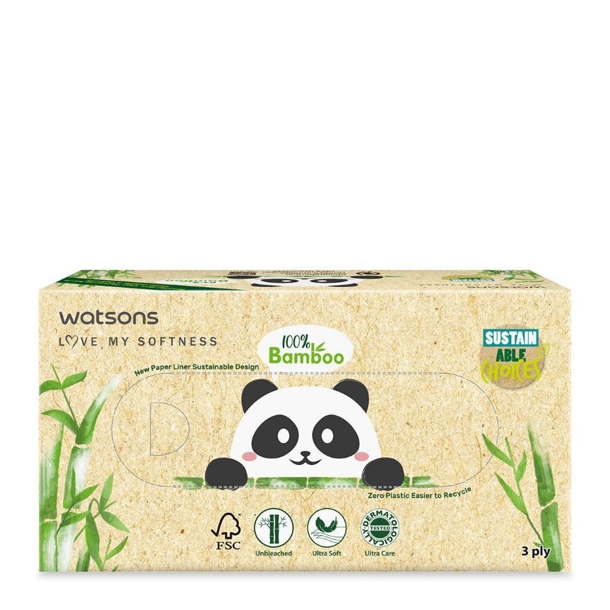 Bamboo Box Tissue 3Plyx100Sheetsx3s