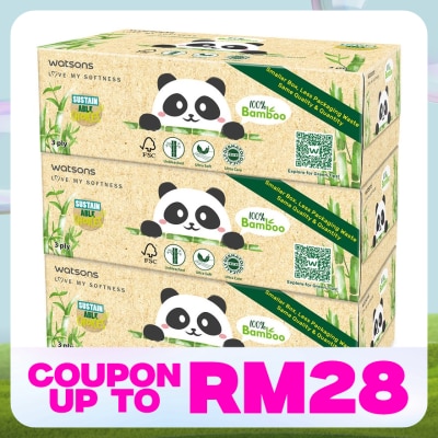 WATSONS Bamboo Box Tissue 3Plyx100Sheetsx3s