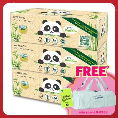 WATSONS Bamboo Box Tissue 3Plyx100Sheetsx3s
