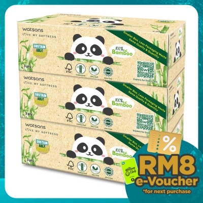 WATSONS Bamboo Box Tissue 3Plyx100Sheetsx3s