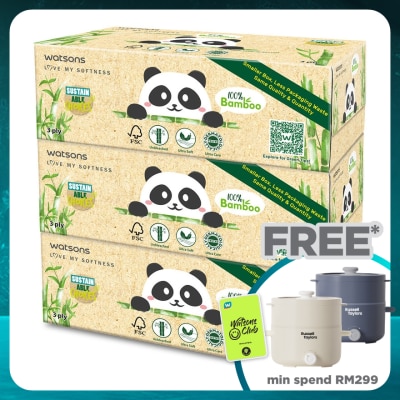 WATSONS Bamboo Box Tissue 3Plyx100Sheetsx3s