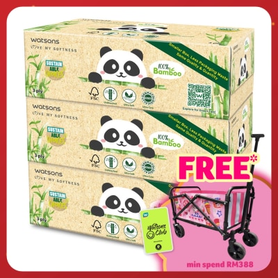WATSONS Bamboo Box Tissue 3Plyx100Sheetsx3s