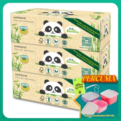WATSONS - Bamboo Box Tissue 3Plyx100Sheetsx3s