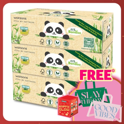 WATSONS Bamboo Box Tissue 3Plyx100Sheetsx3s