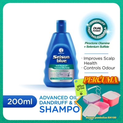 SELSUN BLUE - Advanced Oil Control Anti-Dandruff & Scalp Care Shampoo 200ml