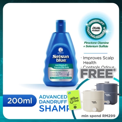 SELSUN BLUE Advanced Oil Control Anti-Dandruff & Scalp Care Shampoo 200ml