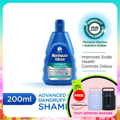 SELSUN BLUE - Advanced Oil Control Anti-Dandruff & Scalp Care Shampoo 200ml