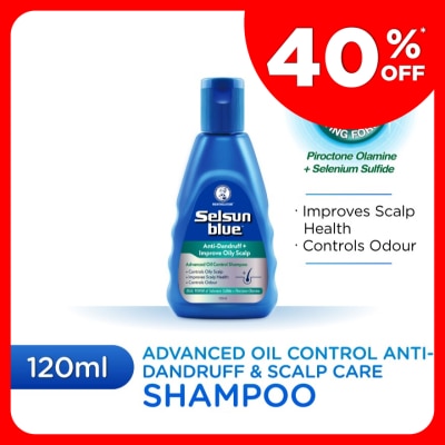 SELSUN BLUE Advanced Oil Control Anti-Dandruff & Scalp Care Shampoo 120ml