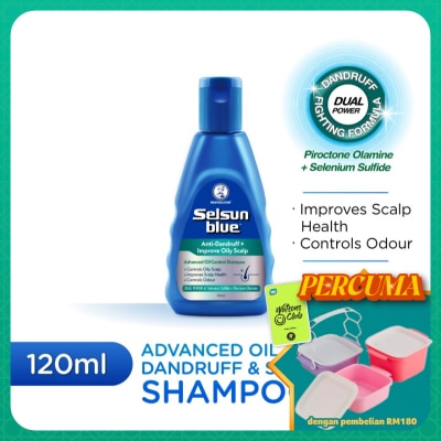 SELSUN BLUE - Advanced Oil Control Anti-Dandruff & Scalp Care Shampoo 120ml