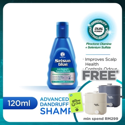 SELSUN BLUE Advanced Oil Control Anti-Dandruff & Scalp Care Shampoo 120ml