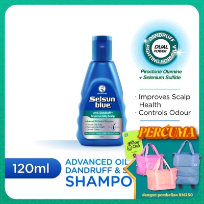 SELSUN BLUE Advanced Oil Control Anti-Dandruff & Scalp Care Shampoo 120ml