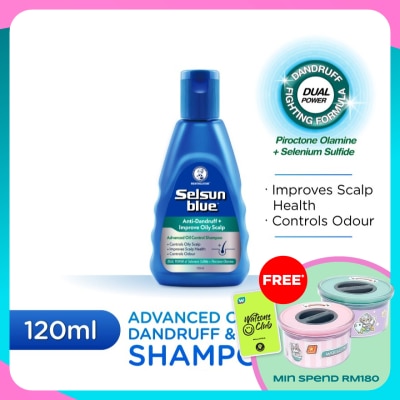 SELSUN BLUE Advanced Oil Control Anti-Dandruff & Scalp Care Shampoo 120ml