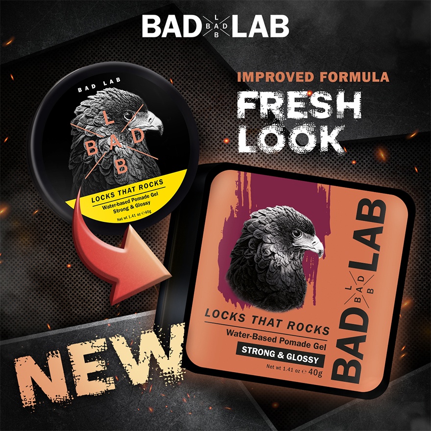 Water-based Pomade Gel, Strong   Glossy 40G - LOCKS THAT ROCKS