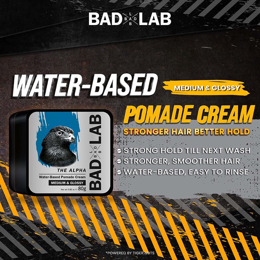 Water-based Pomade Cream, Medium & Glossy 80G