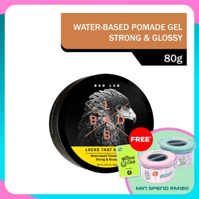BAD LAB Water-based Pomade Gel, Strong & Glossy 80G