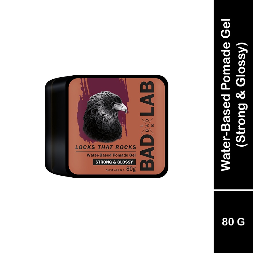 Water-based Pomade Gel, Strong & Glossy 80G (LOCKS THAT ROCKS)