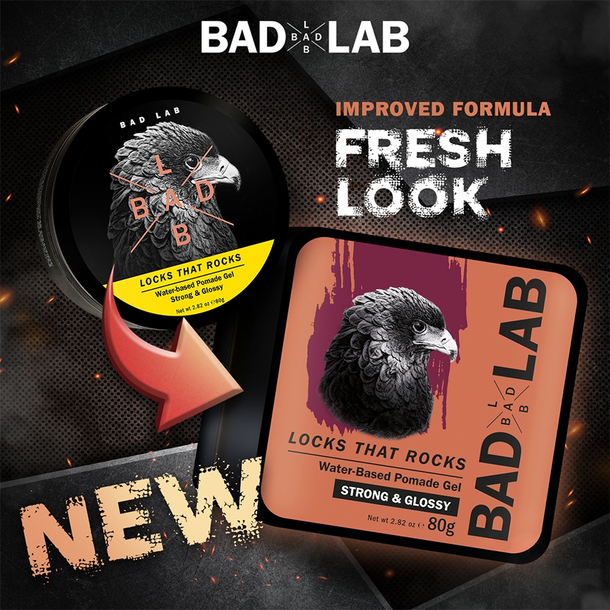 Water-based Pomade Gel, Strong & Glossy 80G (LOCKS THAT ROCKS)