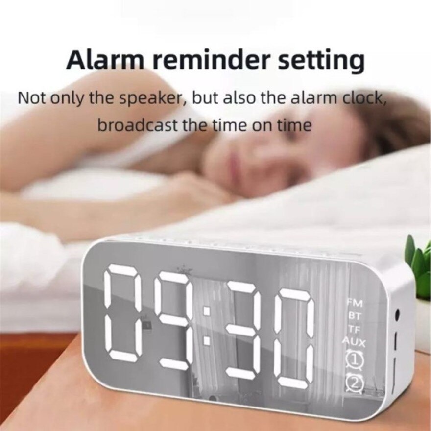 Mirror LED Design Digital Alarm Clock with BT