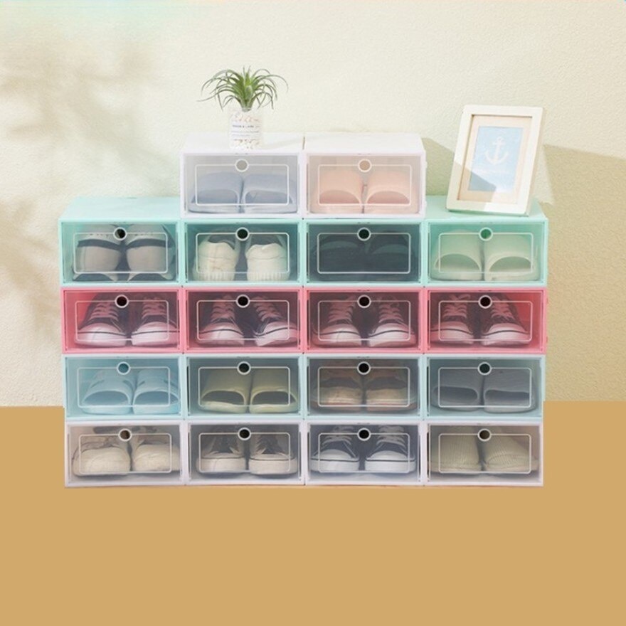 Stackable Storage Shoes Shoe Box Organizer