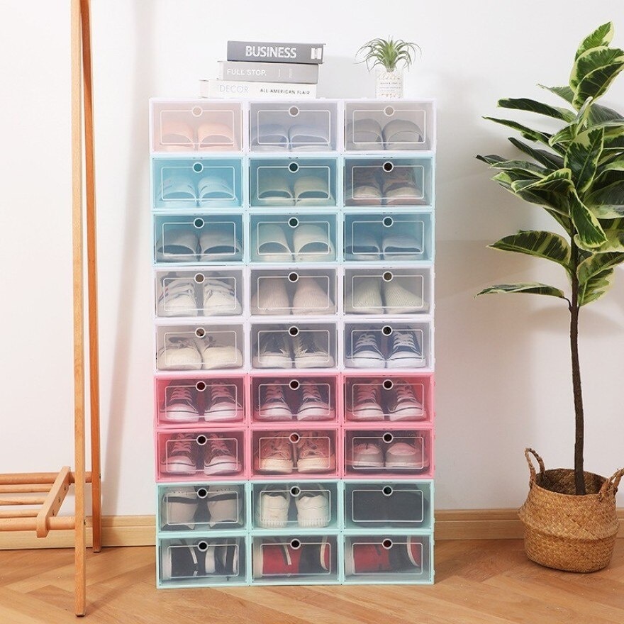 Stackable Storage Shoes Shoe Box Organizer